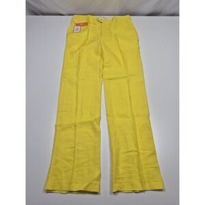 Inserch Linen Dress Pants Mens 36x34 Yellow Slim Fit Lightweight NWT Summer
